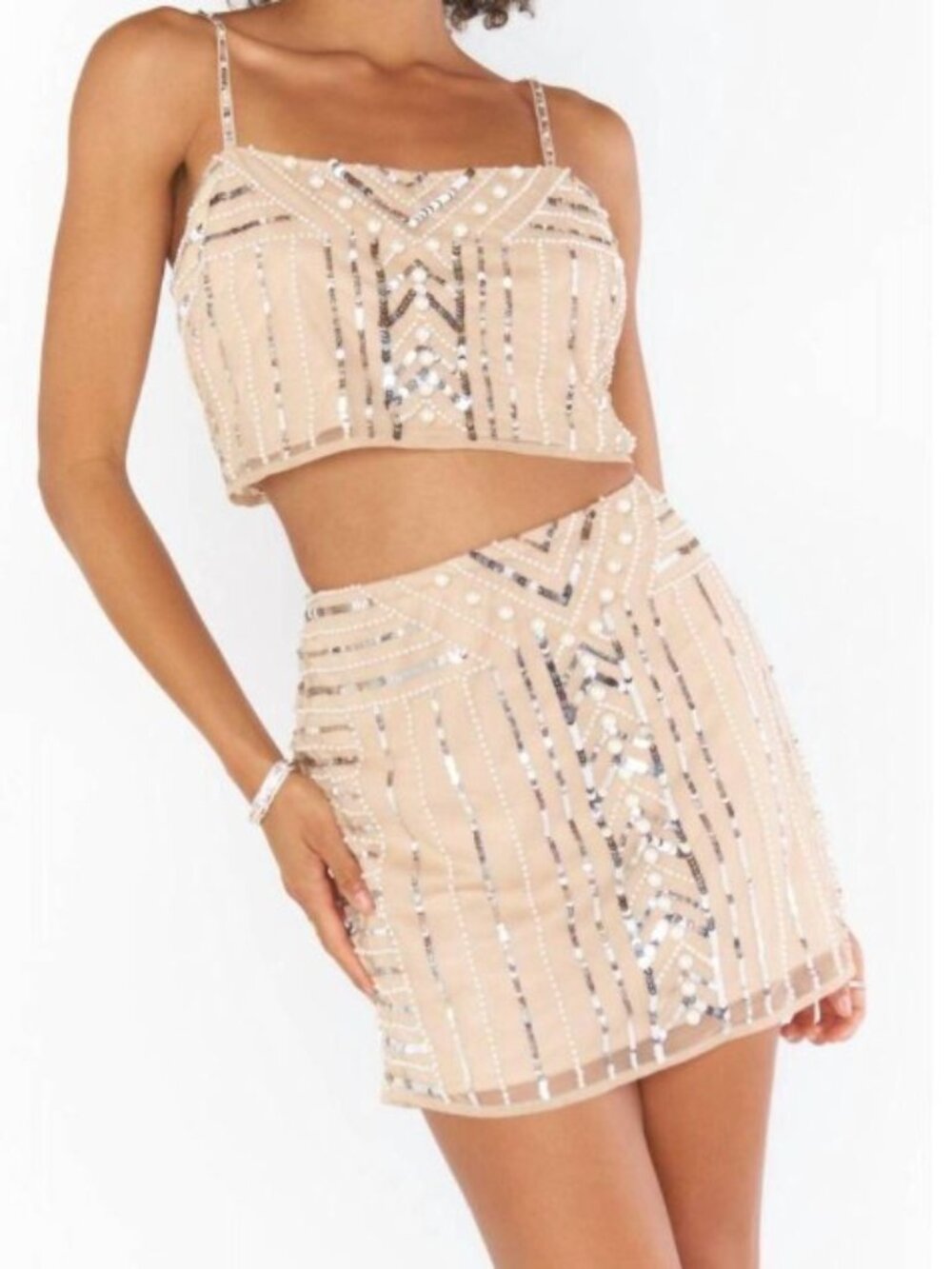 Show Me Your Mumu Pearly Top + Pearly Skirt